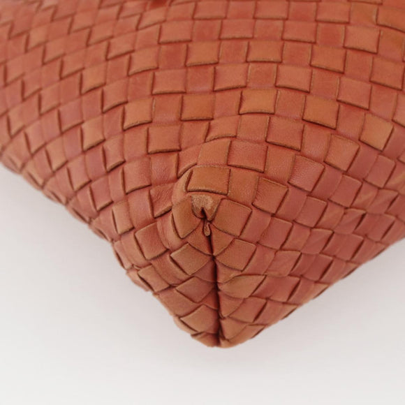 BOTTEGA VENETA INTRECCIATO Tote Bag Leather Orange Gold Auth 155938