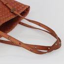 BOTTEGA VENETA INTRECCIATO Tote Bag Leather Orange Gold Auth 155938-7