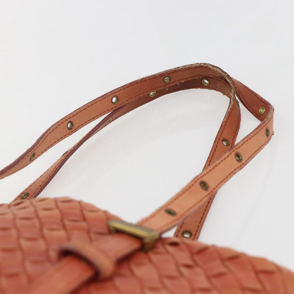 BOTTEGA VENETA INTRECCIATO Tote Bag Leather Orange Gold Auth 155938