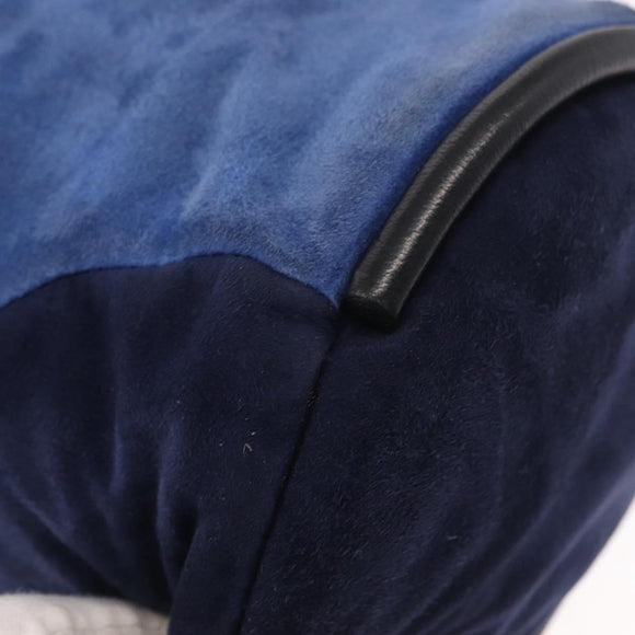 LOEWE Shoulder Bag Suede Leather Blue Auth 155939