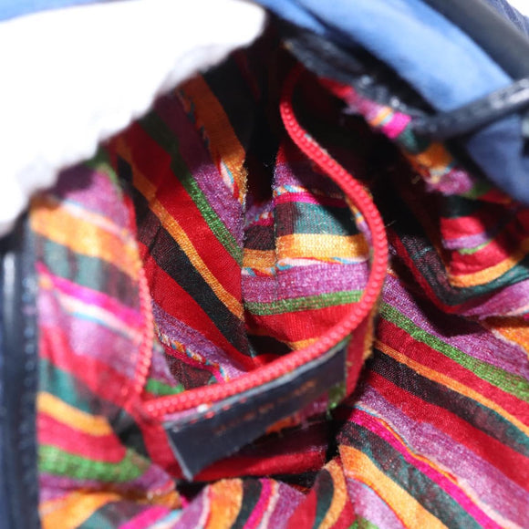 LOEWE Shoulder Bag Suede Leather Blue Auth 155939