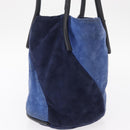 LOEWE Shoulder Bag Suede Leather Blue Auth 155939-4