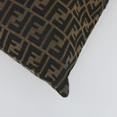 FENDI Zucca Canvas Shoulder Bag Black Brown Auth 155940-8
