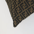 FENDI Zucca Canvas Shoulder Bag Black Brown Auth 155940-15