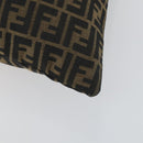 FENDI Zucca Canvas Shoulder Bag Black Brown Auth 155940-16