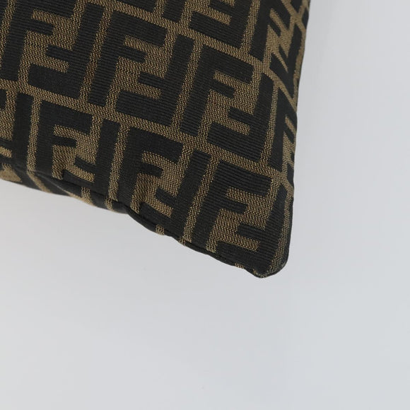 FENDI Zucca Canvas Shoulder Bag Black Brown Auth 155940