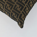 FENDI Zucca Canvas Shoulder Bag Black Brown Auth 155940-17