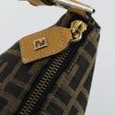 FENDI Zucca Canvas Shoulder Bag Black Brown Auth 155940-18