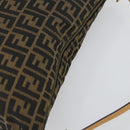 FENDI Zucca Canvas Shoulder Bag Black Brown Auth 155940-6