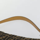 FENDI Zucca Canvas Shoulder Bag Black Brown Auth 155940-14