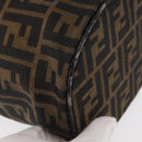 FENDI Zucca Canvas Vanity Hand Bag Black Brown Auth 155941-10