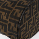 FENDI Zucca Canvas Vanity Hand Bag Black Brown Auth 155941-12