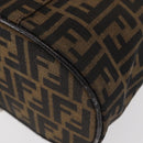 FENDI Zucca Canvas Vanity Hand Bag Black Brown Auth 155941-13