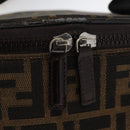 FENDI Zucca Canvas Vanity Hand Bag Black Brown Auth 155941-14
