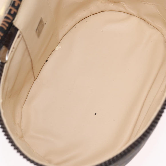 FENDI Zucca Canvas Vanity Hand Bag Black Brown Auth 155941