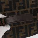 FENDI Zucca Canvas Vanity Hand Bag Black Brown Auth 155941-7