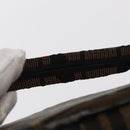 FENDI Zucca Canvas Vanity Hand Bag Black Brown Auth 155941-8