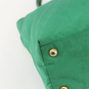 PRADA Tote Bag Nylon Green Gold Auth 155942-14