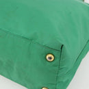 PRADA Tote Bag Nylon Green Gold Auth 155942-15
