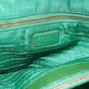 PRADA Tote Bag Nylon Green Gold Auth 155942-19