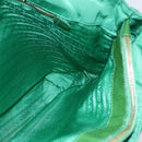 PRADA Tote Bag Nylon Green Gold Auth 155942-20