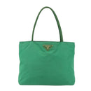 PRADA Tote Bag Nylon Green Gold Auth 155942-13