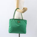 PRADA Tote Bag Nylon Green Gold Auth 155942-25