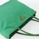 PRADA Tote Bag Nylon Green Gold Auth 155942-6