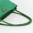 PRADA Tote Bag Nylon Green Gold Auth 155942-7