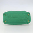 PRADA Tote Bag Nylon Green Gold Auth 155942-5