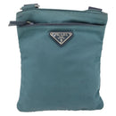 PRADA Shoulder Bag Nylon Blue Silver Auth 155943-13