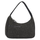 PRADA Sports Hand Bag Wool Gray Silver Auth 155944-1