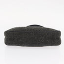 PRADA Sports Hand Bag Wool Gray Silver Auth 155944-10