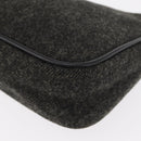 PRADA Sports Hand Bag Wool Gray Silver Auth 155944-12