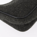 PRADA Sports Hand Bag Wool Gray Silver Auth 155944-13