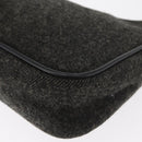 PRADA Sports Hand Bag Wool Gray Silver Auth 155944-14