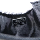 PRADA Sports Hand Bag Wool Gray Silver Auth 155944-17