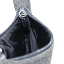 PRADA Sports Hand Bag Wool Gray Silver Auth 155944-19