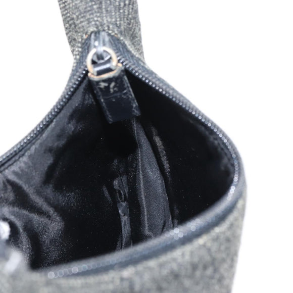 PRADA Sports Hand Bag Wool Gray Silver Auth 155944