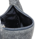 PRADA Sports Hand Bag Wool Gray Silver Auth 155944-20