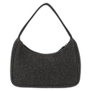 PRADA Sports Hand Bag Wool Gray Silver Auth 155944-3