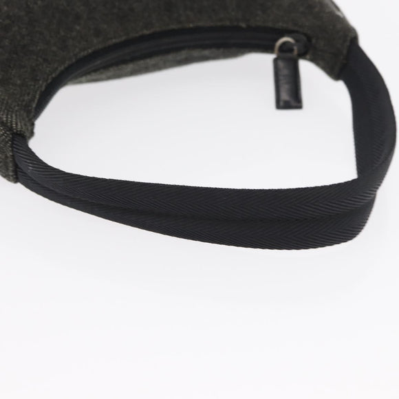 PRADA Sports Hand Bag Wool Gray Silver Auth 155944