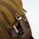 PRADA Shoulder Bag Nylon Brown Silver Auth 155945-14