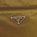 PRADA Shoulder Bag Nylon Brown Silver Auth 155945-15