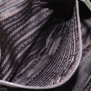 PRADA Shoulder Bag Nylon Brown Silver Auth 155945-21