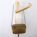 PRADA Shoulder Bag Nylon Brown Silver Auth 155945-25