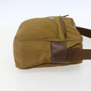 PRADA Shoulder Bag Nylon Brown Silver Auth 155945-5