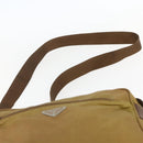 PRADA Shoulder Bag Nylon Brown Silver Auth 155945-8