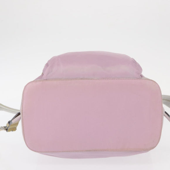 PRADA Backpack Nylon Pink Silver Auth 155946