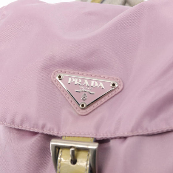 PRADA Backpack Nylon Pink Silver Auth 155946